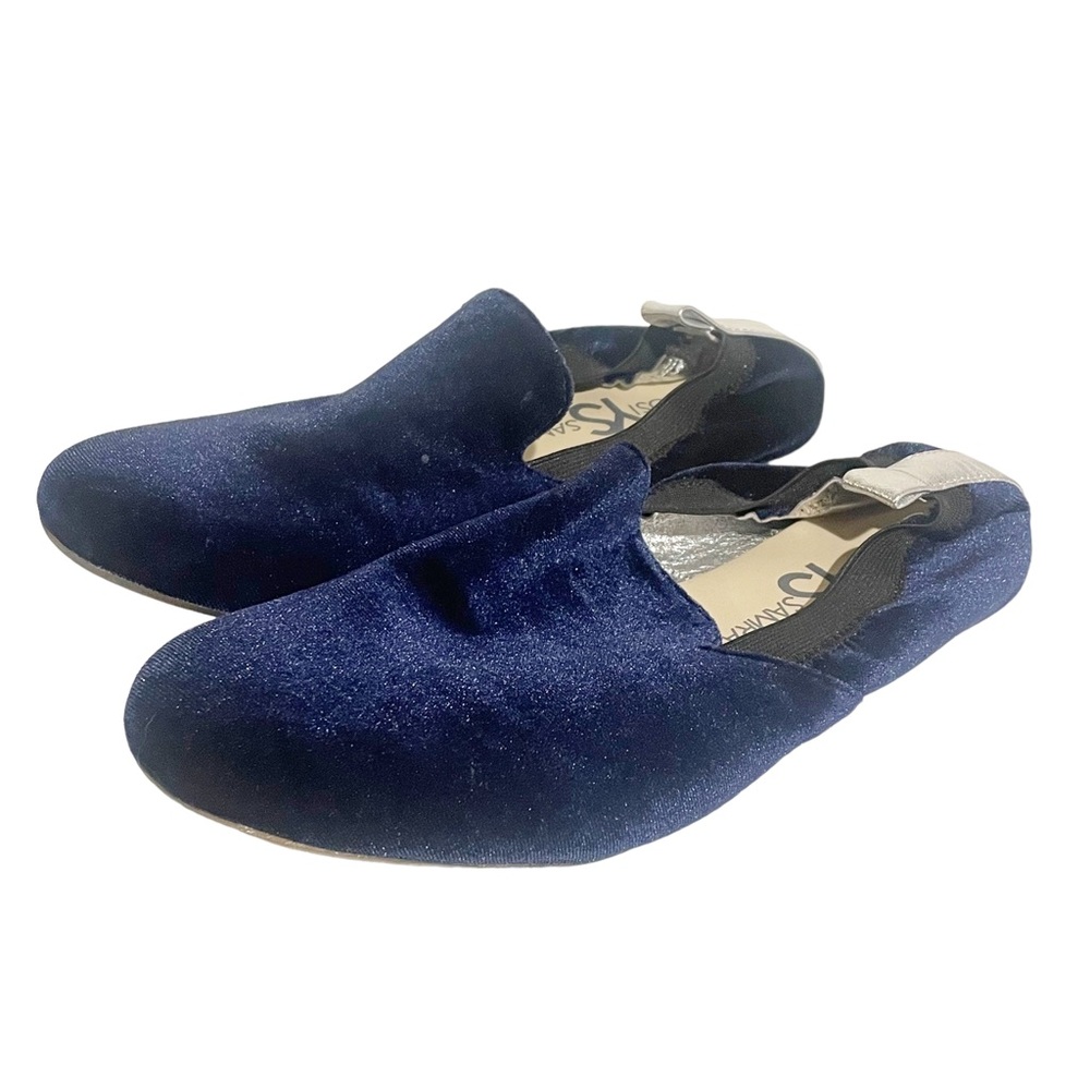 YOSI‎ SAMRA Size 7 Royal Blue Velvet Slip On Ballet Flats